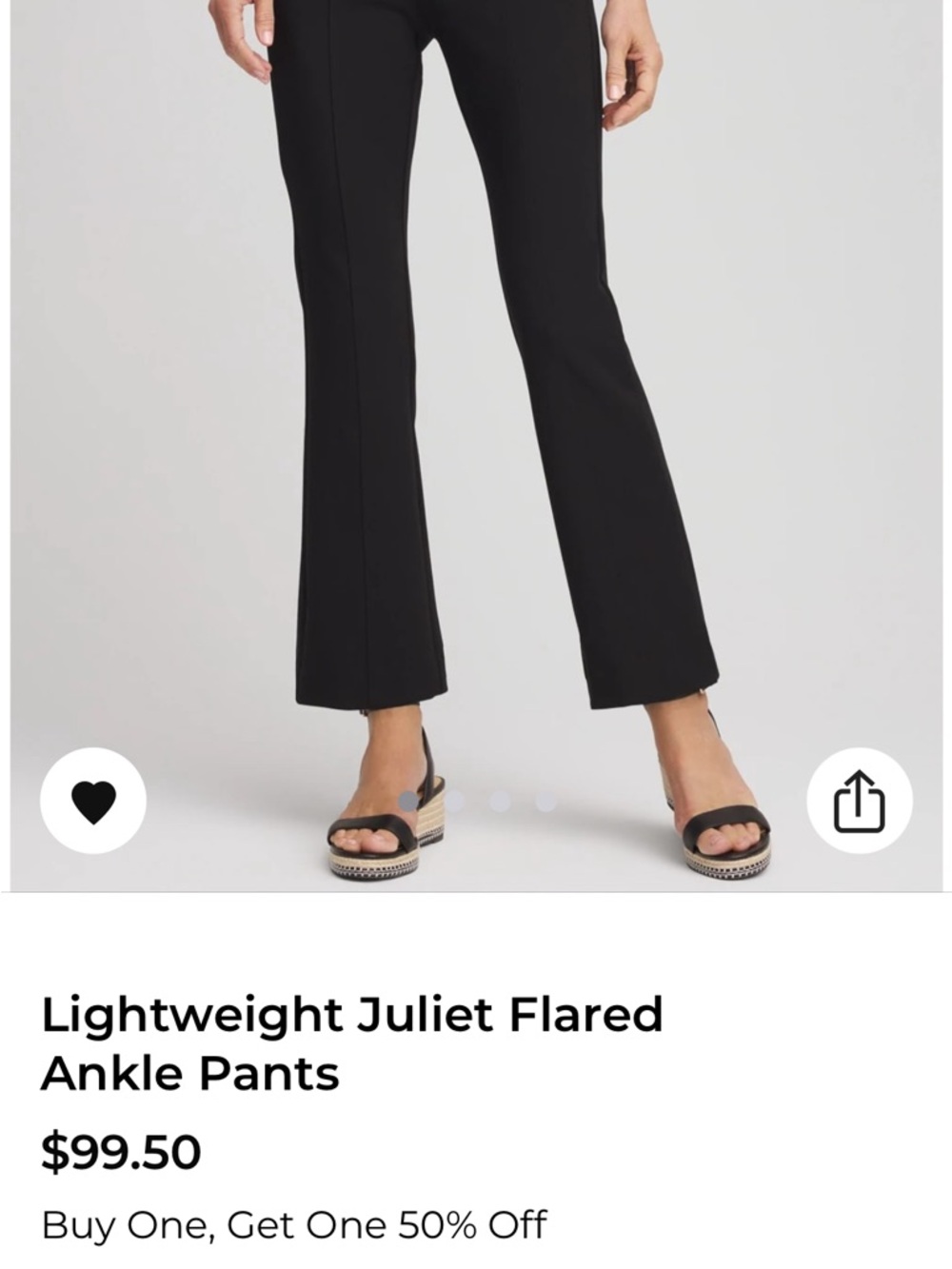 Chico's Black Flared Ankle Pants